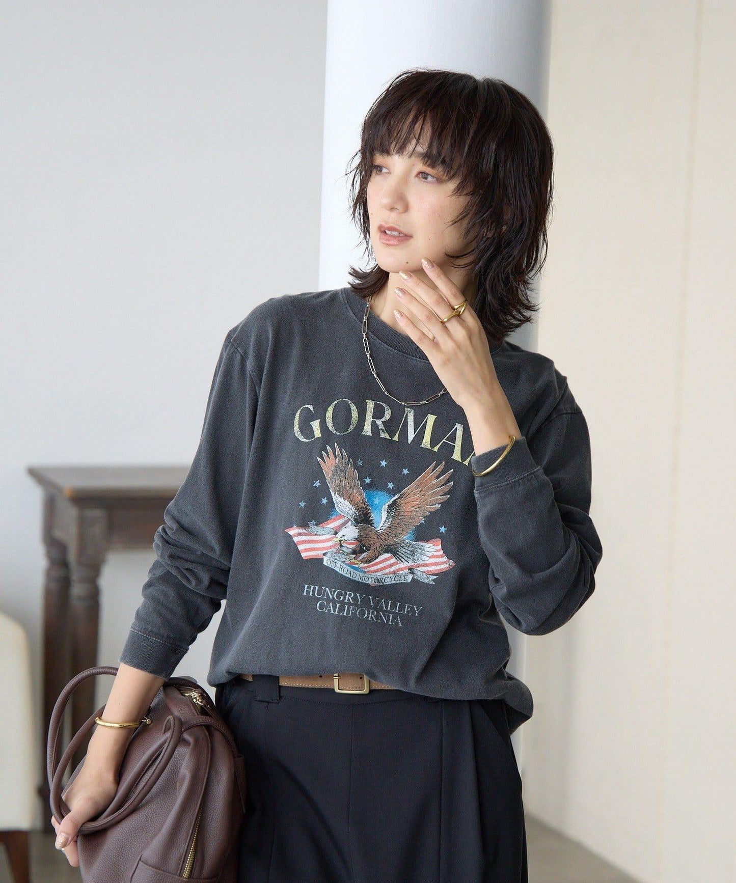 【GOOD ROCK SPEED限定】EAGLE水洗長袖T恤