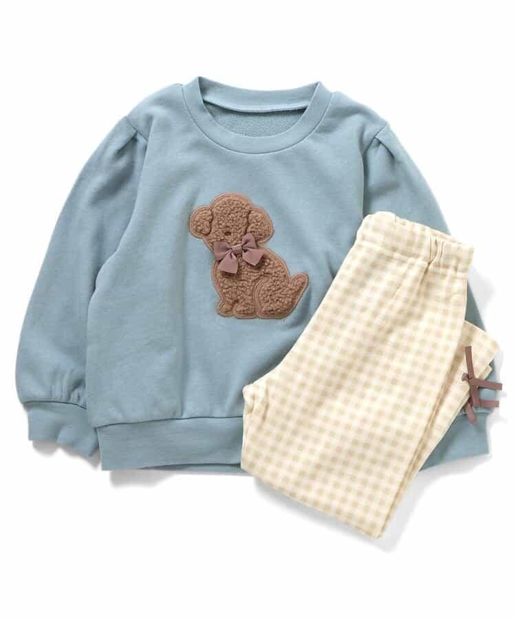 【リンク】柔軟絨毛圖案彈力衛衣家居服