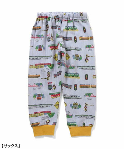 電車圖案針織絎縫睡衣