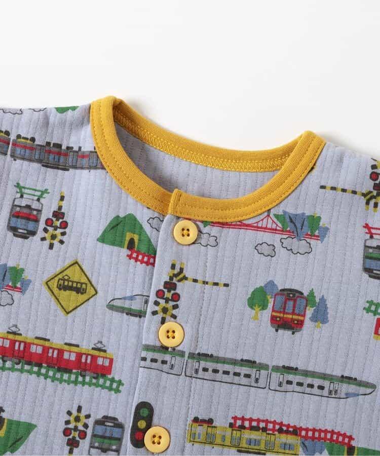 電車圖案針織絎縫睡衣
