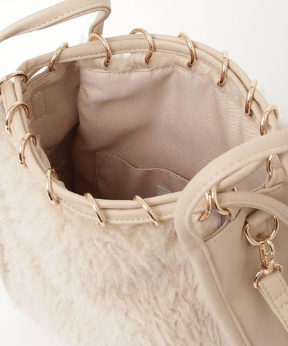 異材質毛絨三角包