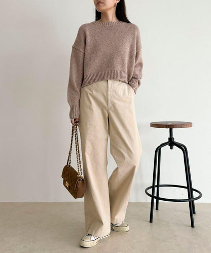 亮片短款針織套頭衫