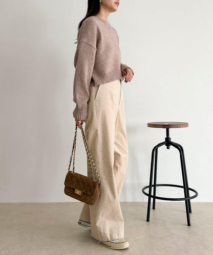 亮片短款針織套頭衫