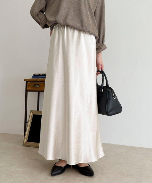 絲滑厚重緞面半身裙