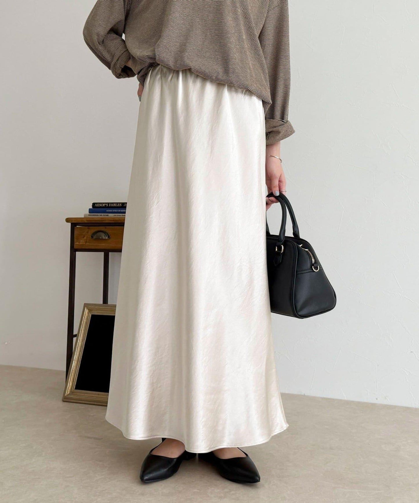 絲滑厚重緞面半身裙