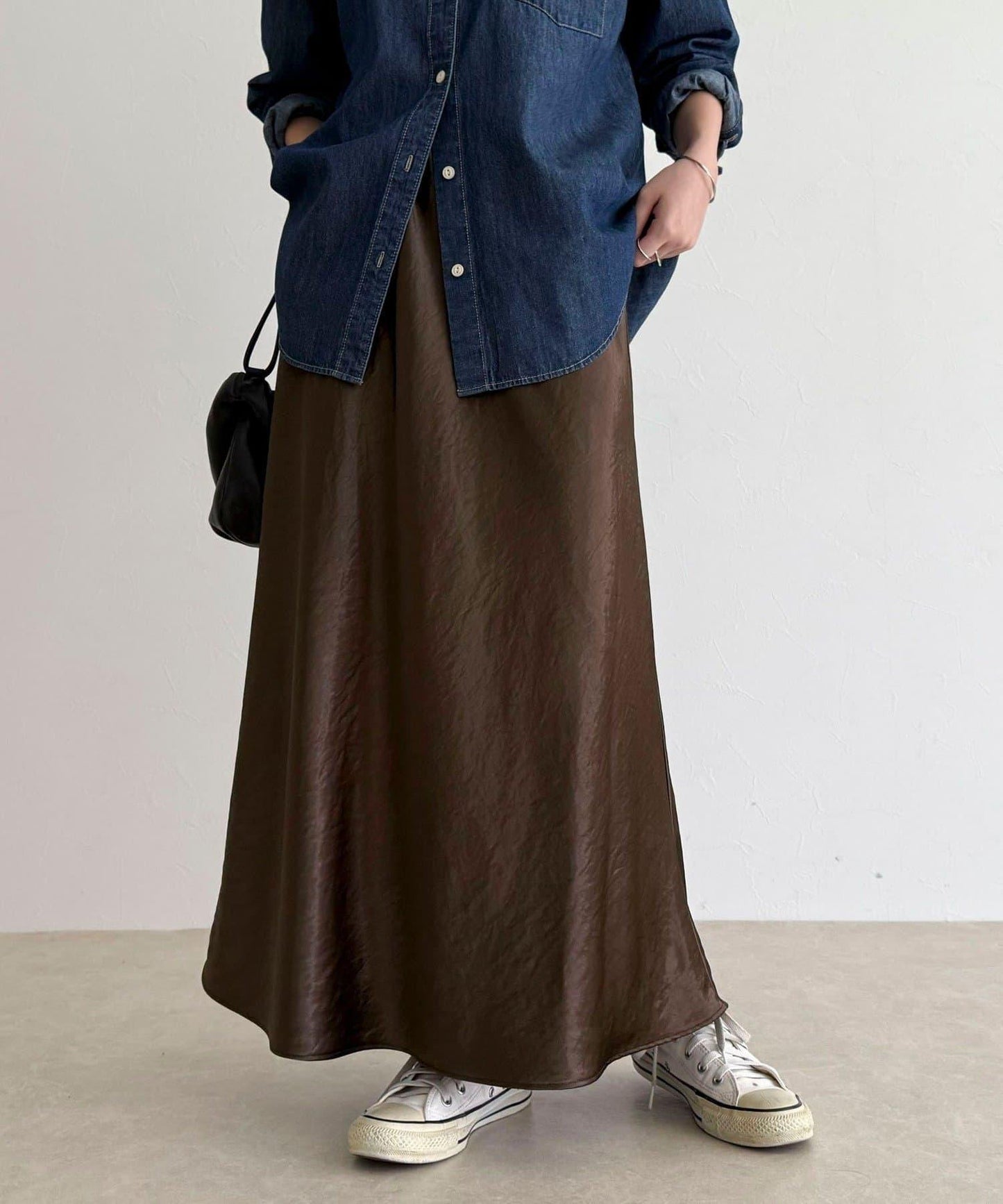 絲滑厚重緞面半身裙