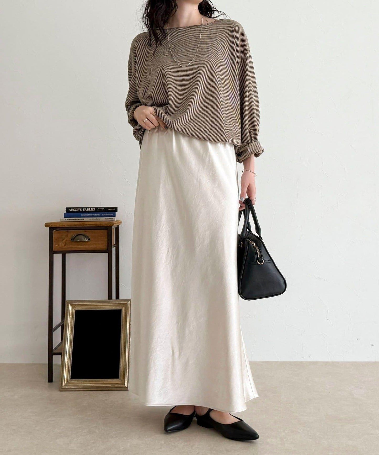 絲滑厚重緞面半身裙