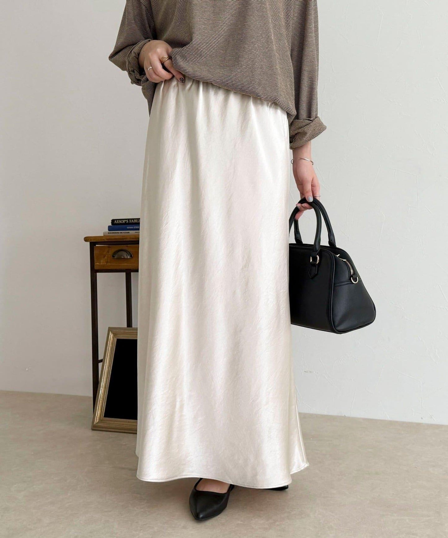 絲滑厚重緞面半身裙