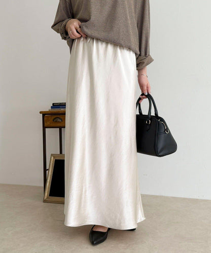 絲滑厚重緞面半身裙