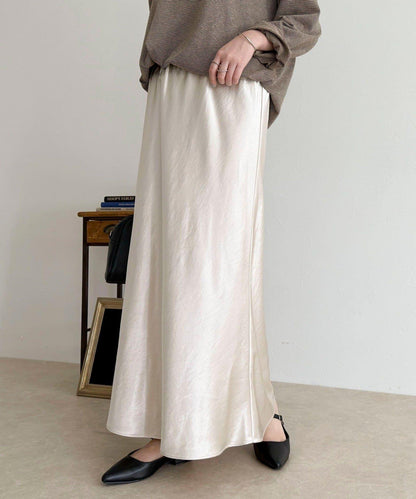 絲滑厚重緞面半身裙