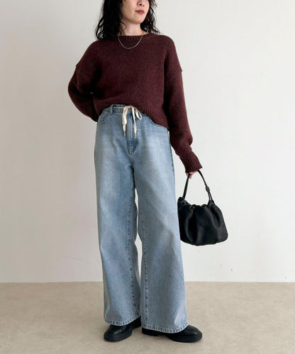 亮片短款針織套頭衫