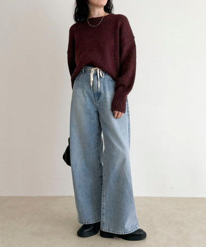 亮片短款針織套頭衫