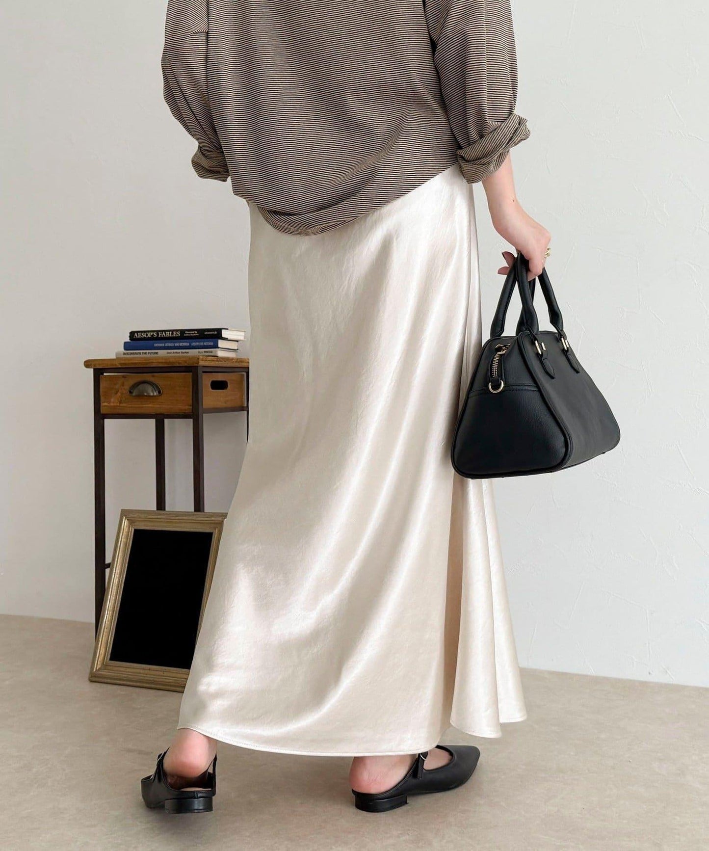 絲滑厚重緞面半身裙