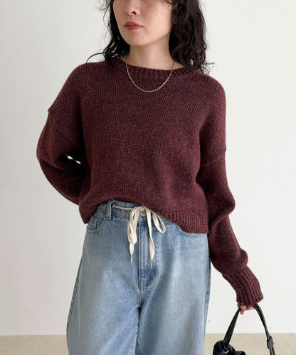 亮片短款針織套頭衫