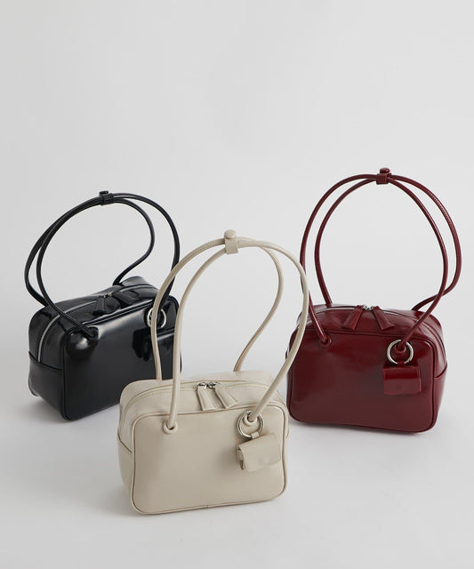 【cache cache】漆皮中號波士頓包