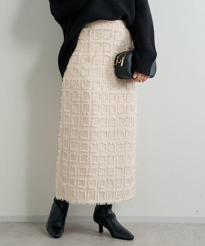 主打單品◎方格提花修身半身裙