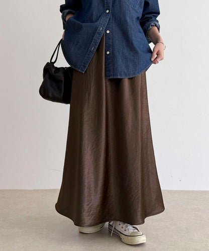 絲滑厚重緞面半身裙