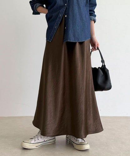 絲滑厚重緞面半身裙