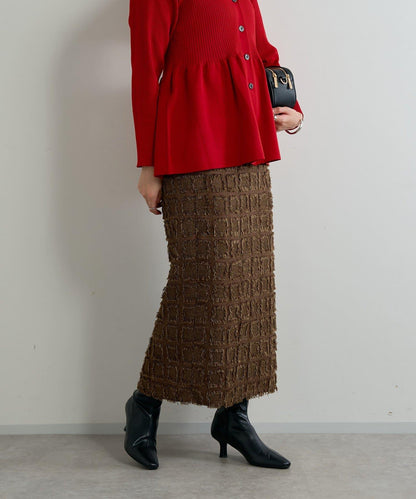 主打單品◎方格提花修身半身裙