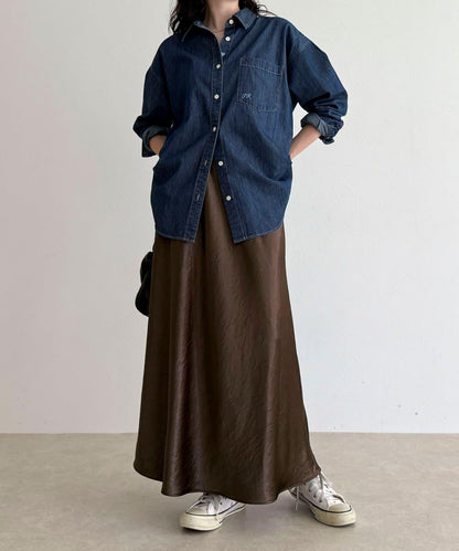 絲滑厚重緞面半身裙