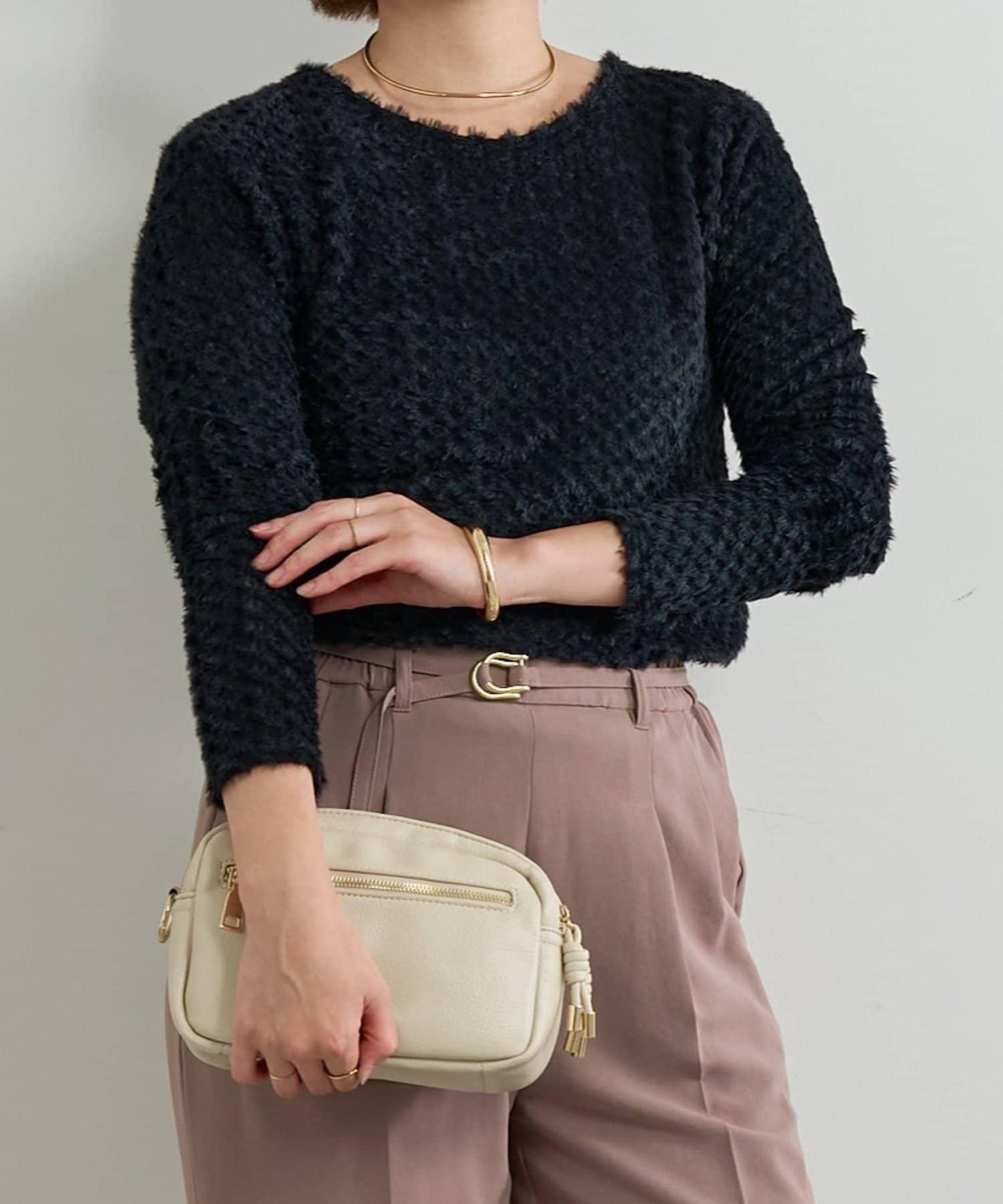 《著るだけでお灑落見え》磨毛蕾絲套頭衫