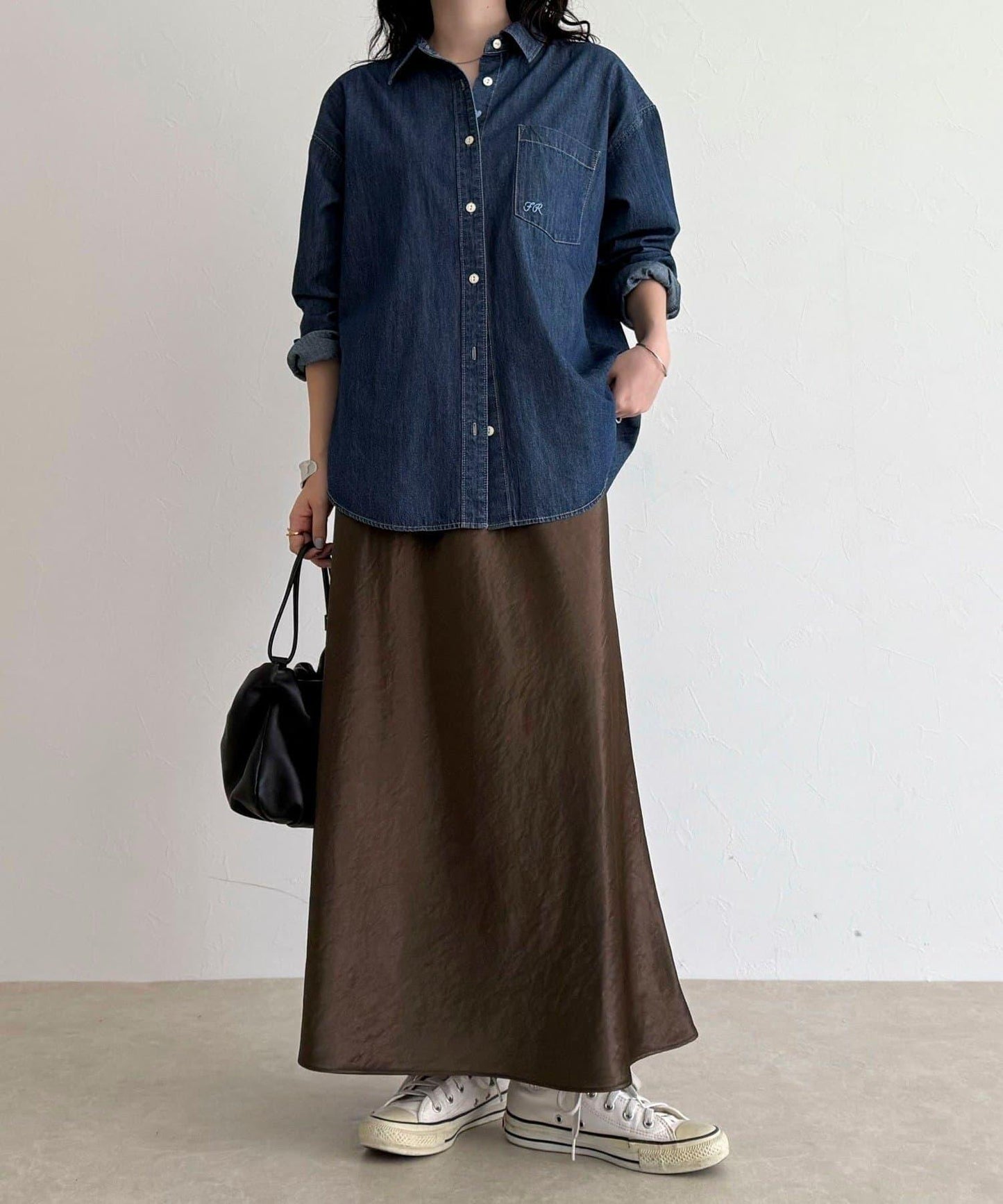 絲滑厚重緞面半身裙