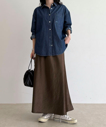 絲滑厚重緞面半身裙