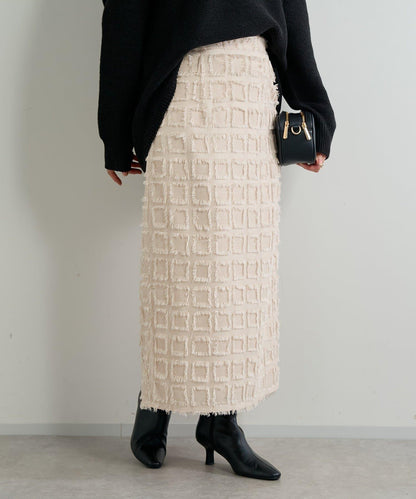 主打單品◎方格提花修身半身裙