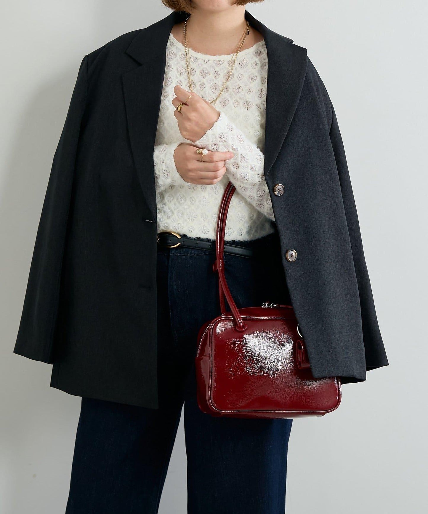 《著るだけでお灑落見え》磨毛蕾絲套頭衫