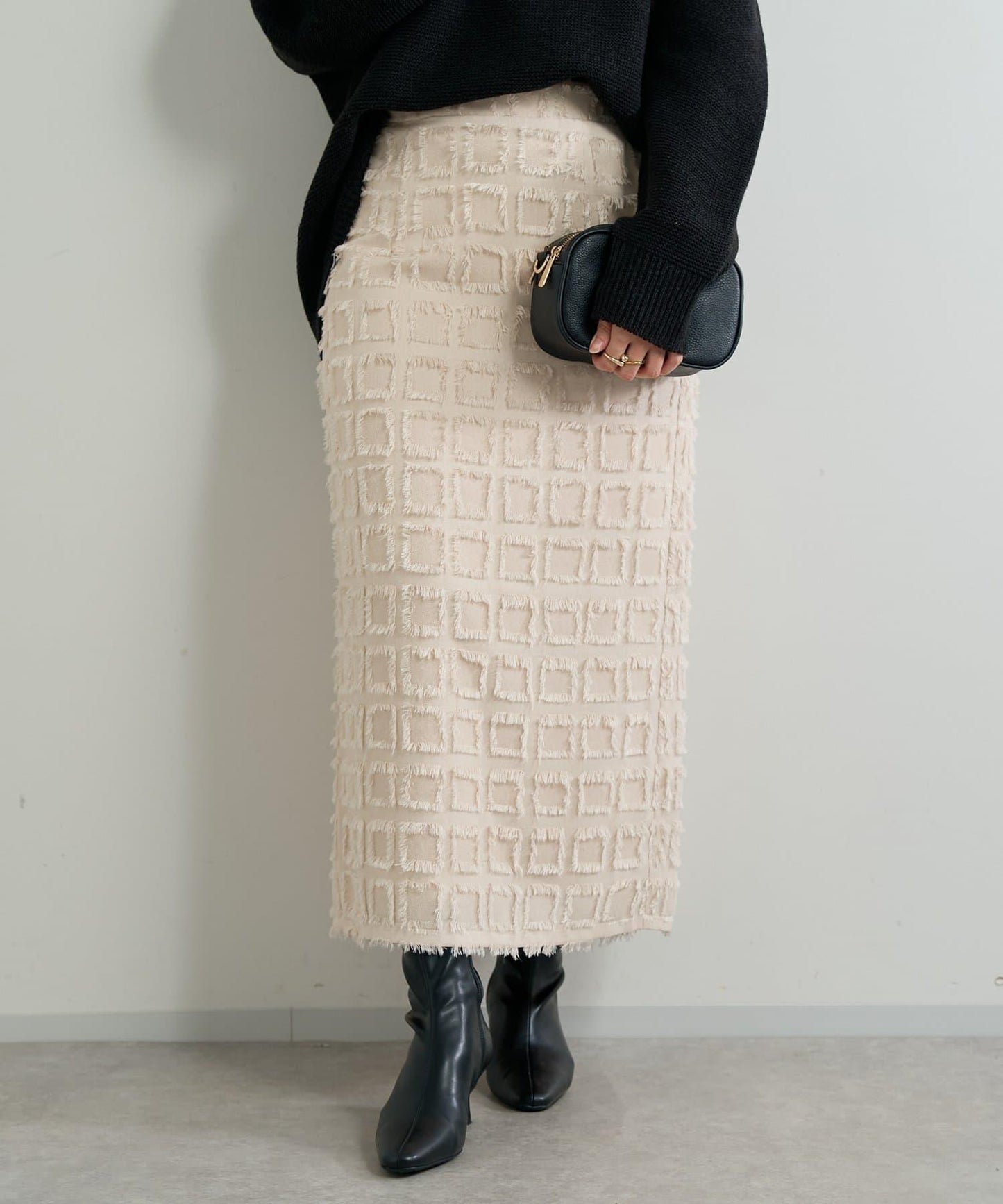 主打單品◎方格提花修身半身裙