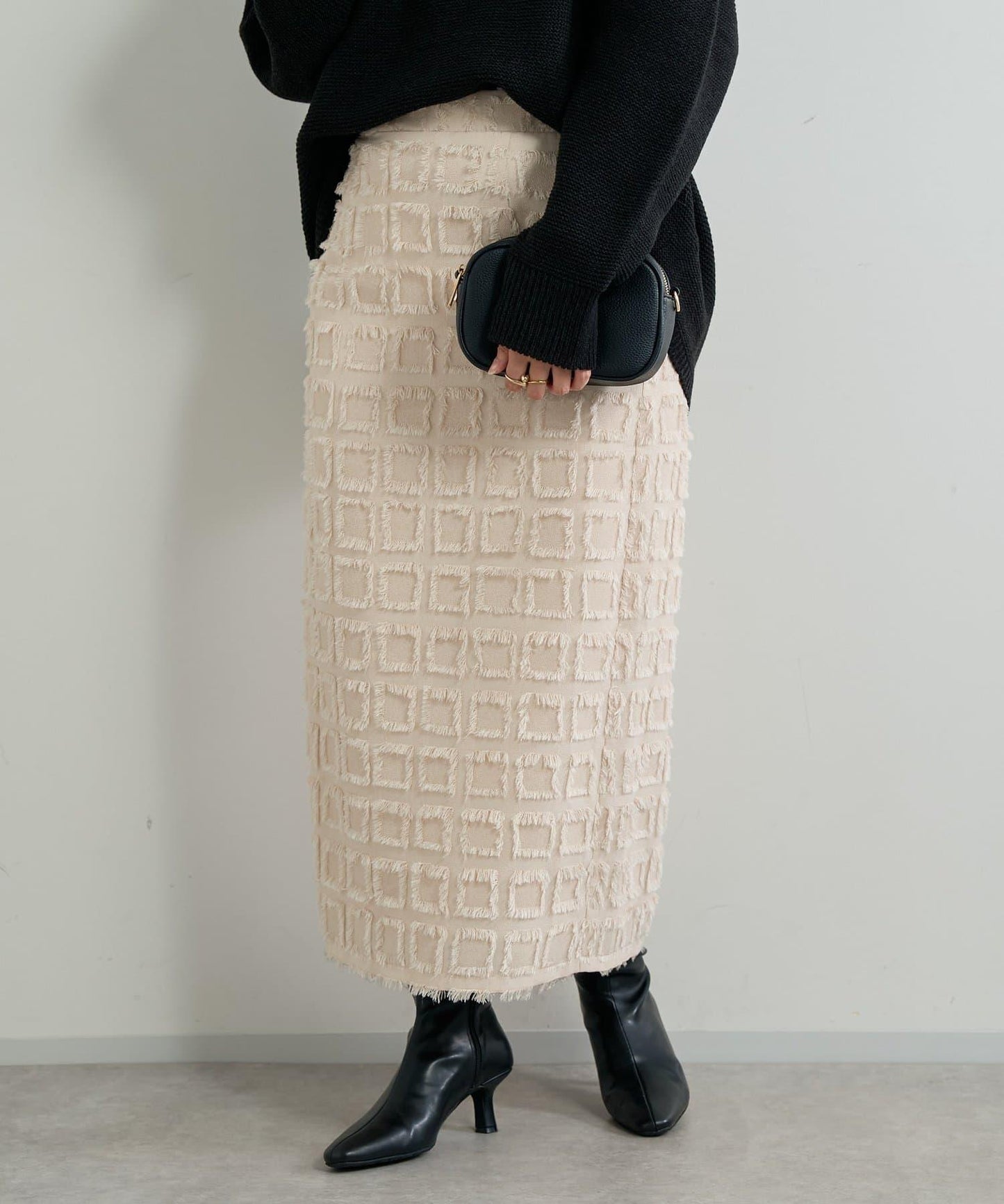 主打單品◎方格提花修身半身裙