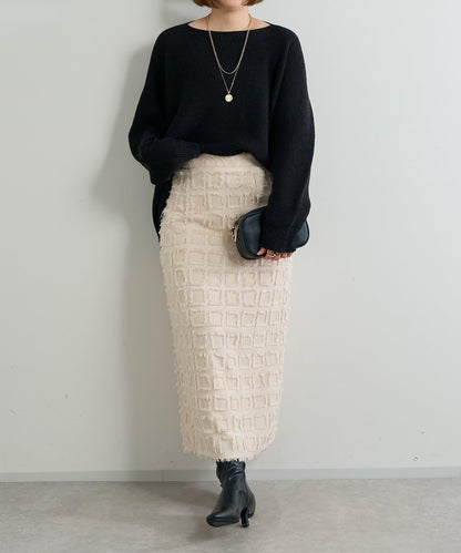 主打單品◎方格提花修身半身裙