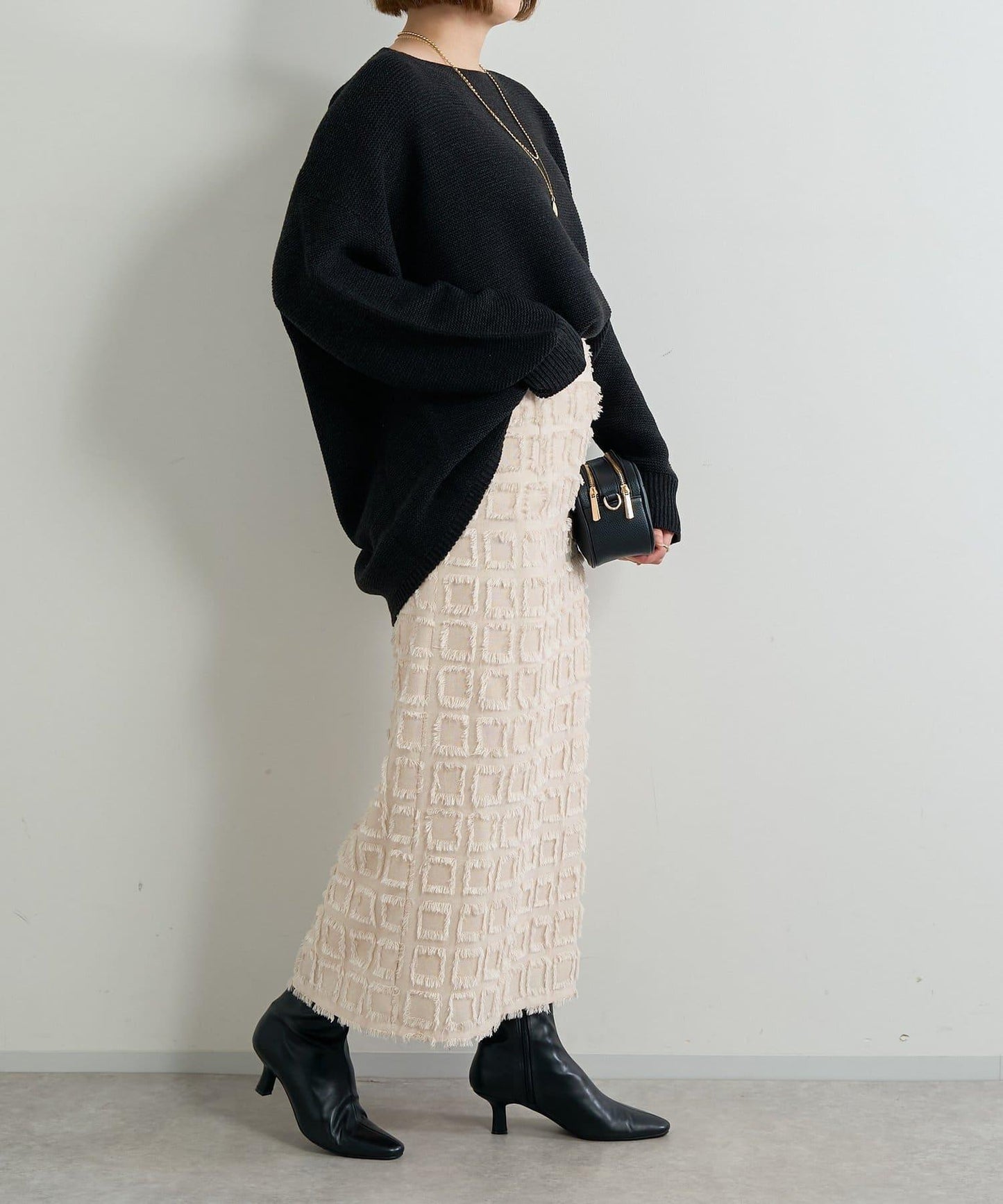 主打單品◎方格提花修身半身裙