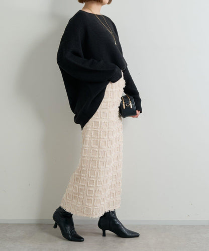 主打單品◎方格提花修身半身裙