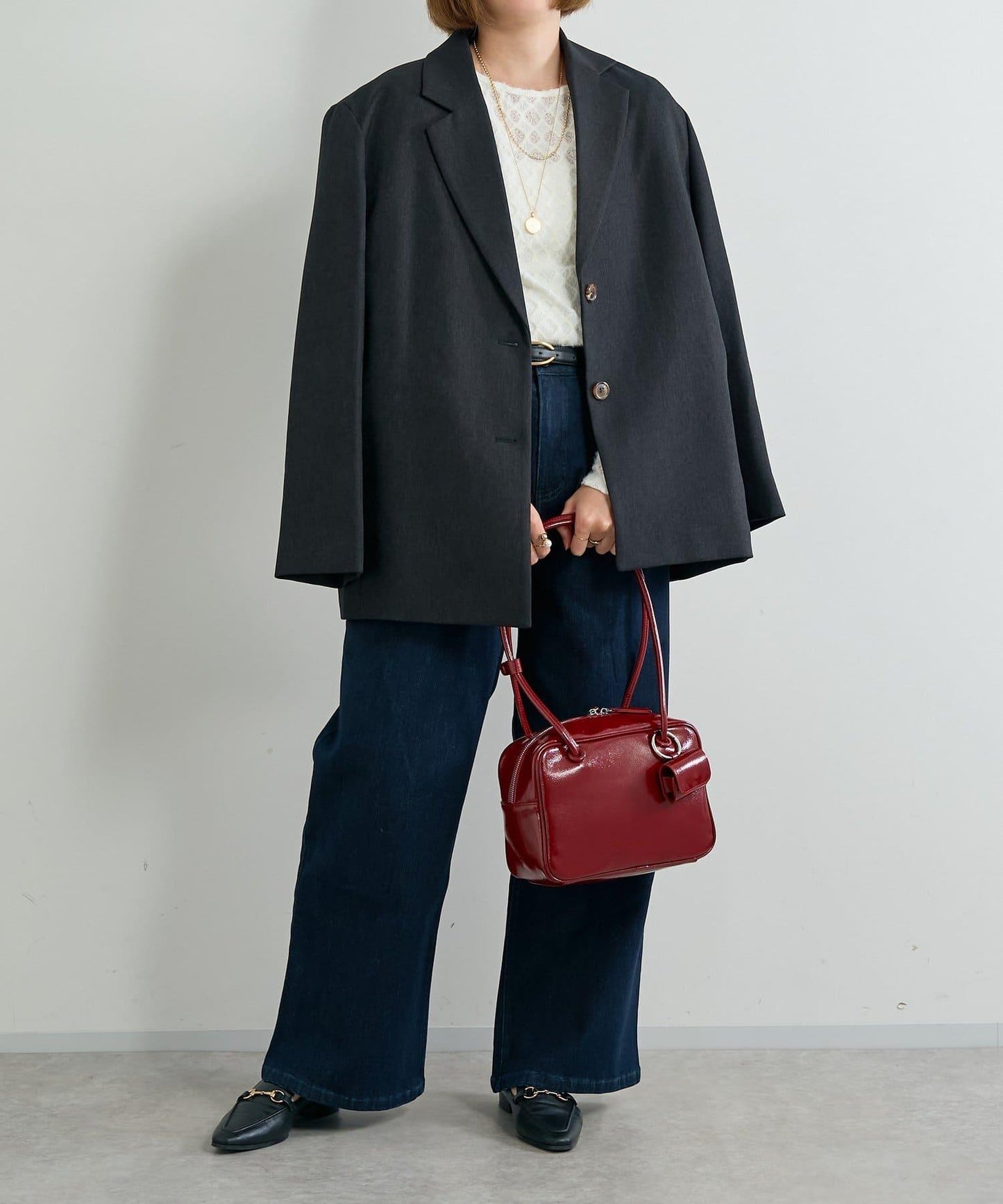 《著るだけでお灑落見え》磨毛蕾絲套頭衫