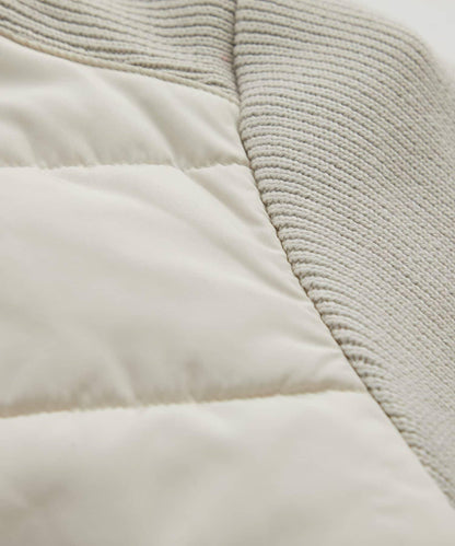 中棉針織拼接無領夾克