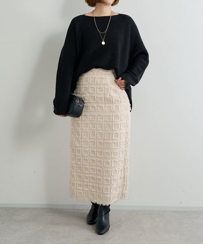 主打單品◎方格提花修身半身裙