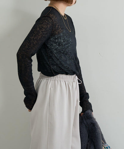 《著るだけでお灑落見え》磨毛蕾絲套頭衫