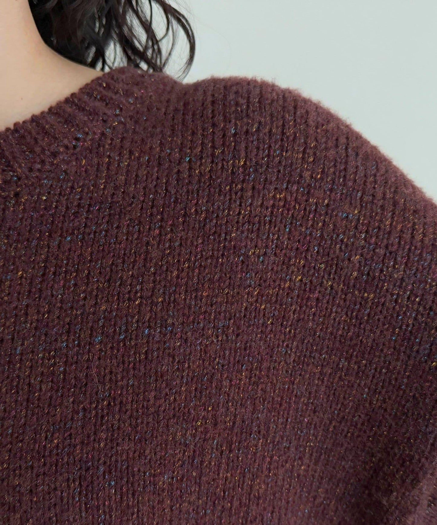 亮片短款針織套頭衫