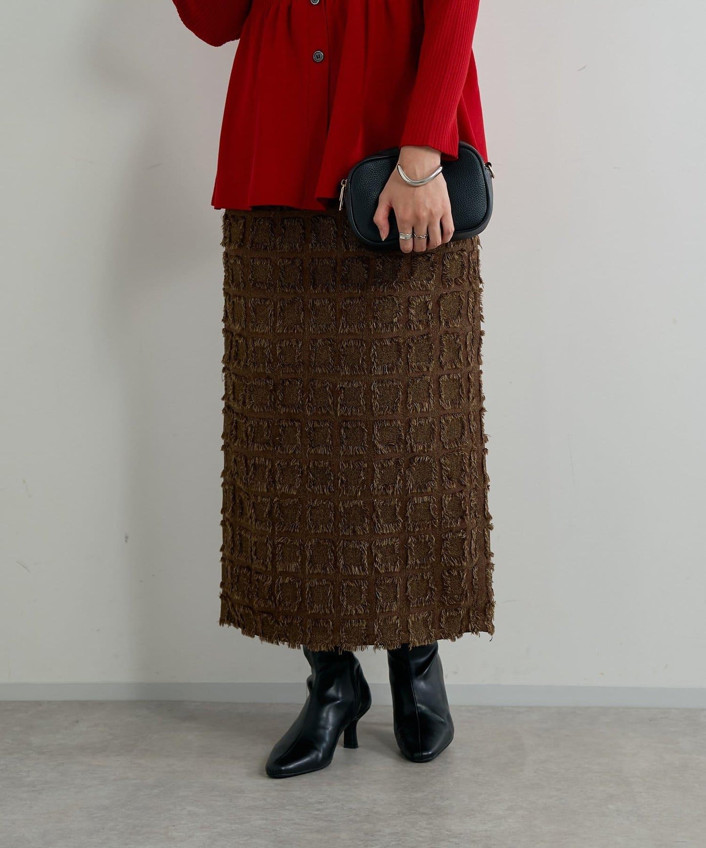 主打單品◎方格提花修身半身裙