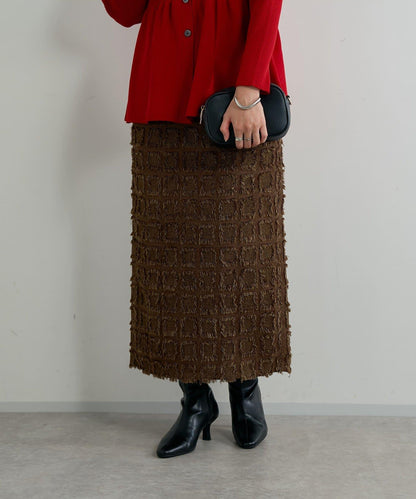 主打單品◎方格提花修身半身裙