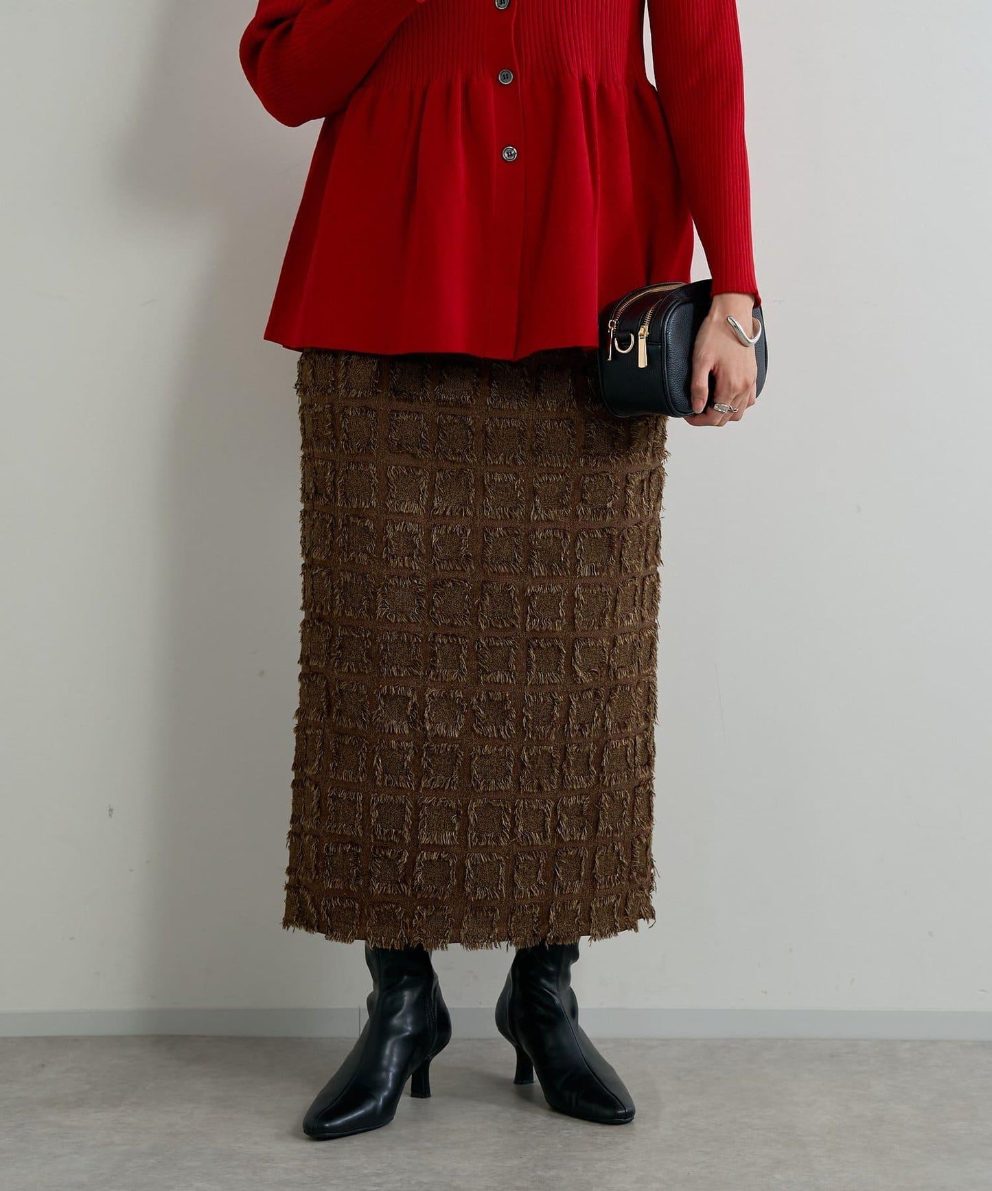 主打單品◎方格提花修身半身裙