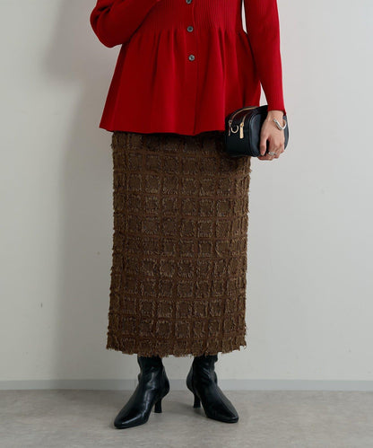 主打單品◎方格提花修身半身裙