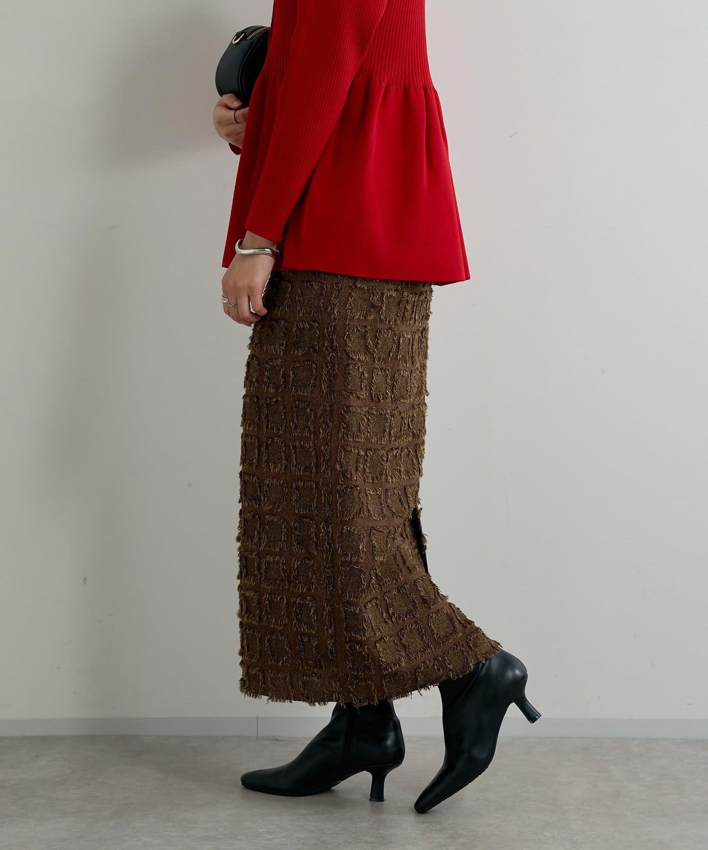 主打單品◎方格提花修身半身裙