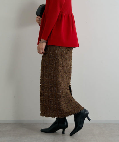 主打單品◎方格提花修身半身裙