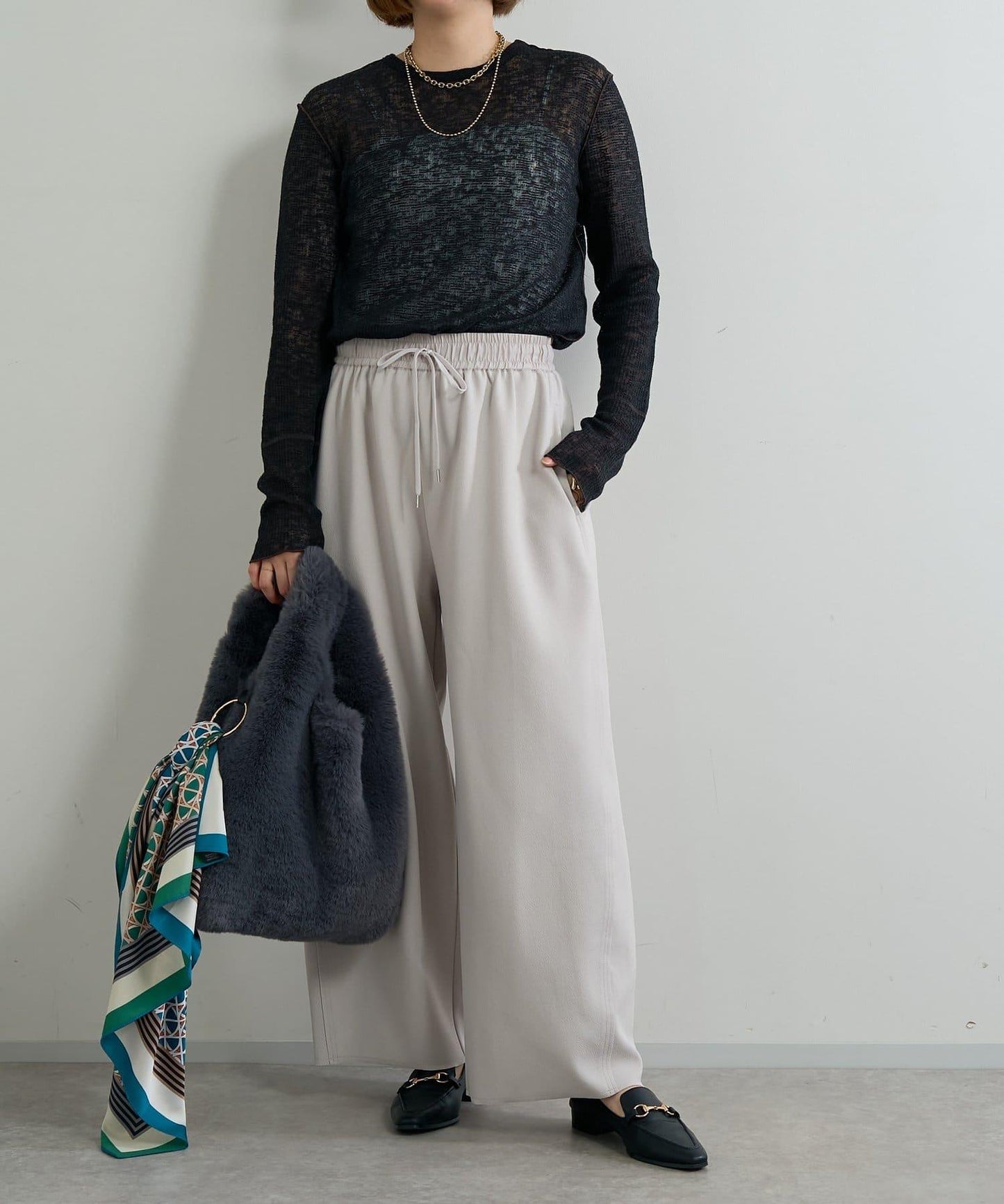 《著るだけでお灑落見え》磨毛蕾絲套頭衫