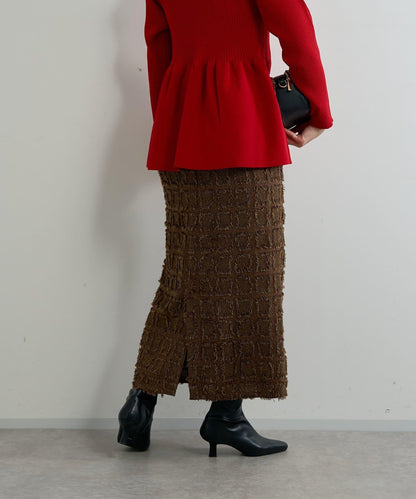 主打單品◎方格提花修身半身裙