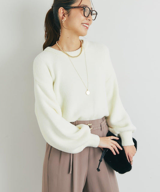 日常百搭◎仿貉子毛針織衫