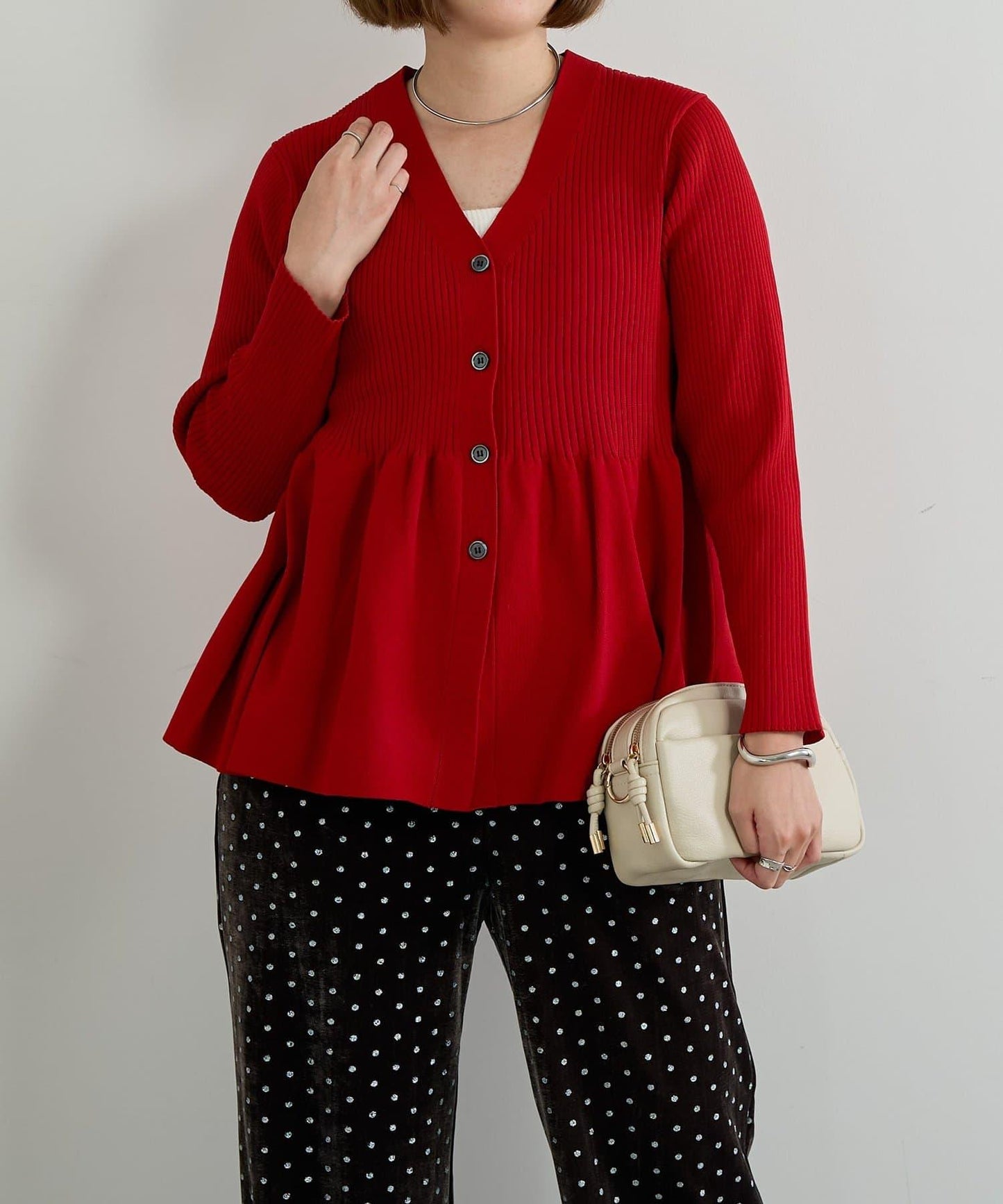 大人可愛荷葉邊針織開衫