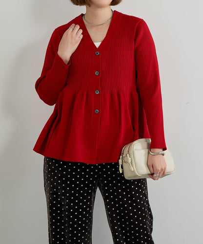 大人可愛荷葉邊針織開衫